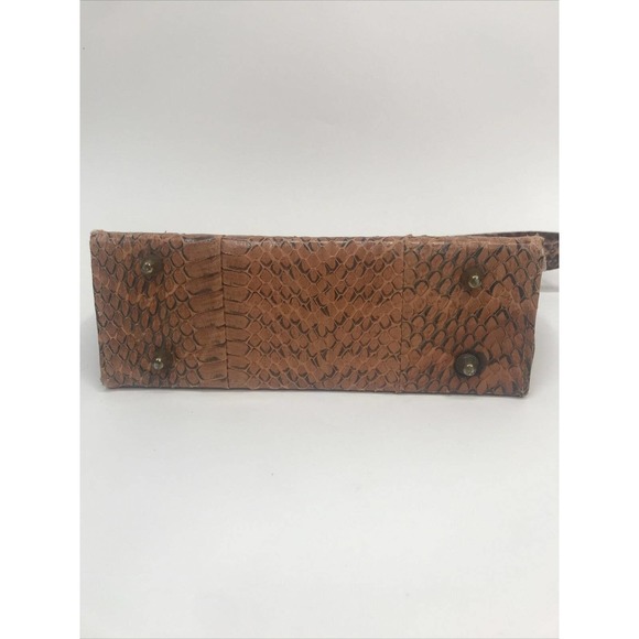 Vintage Handbag Faux Snakeskin 1940 Caramel Color Fashionable - Picture 12 of 13